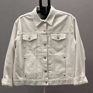 Old Navy XL Cream White Denim Trucker Jacket Women's Outerwear